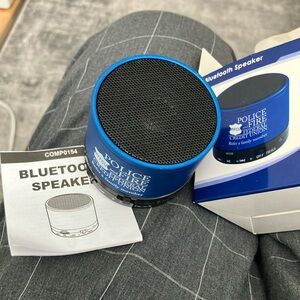 New small bluetooth speaker. Metallic blue